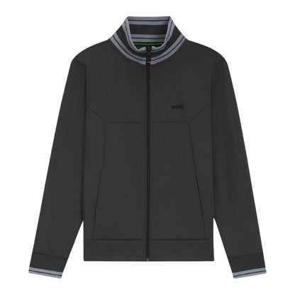 Dark Grey - Front - Boss Mens Embroidered Logo Regular Long-Sleeved Track Jacket