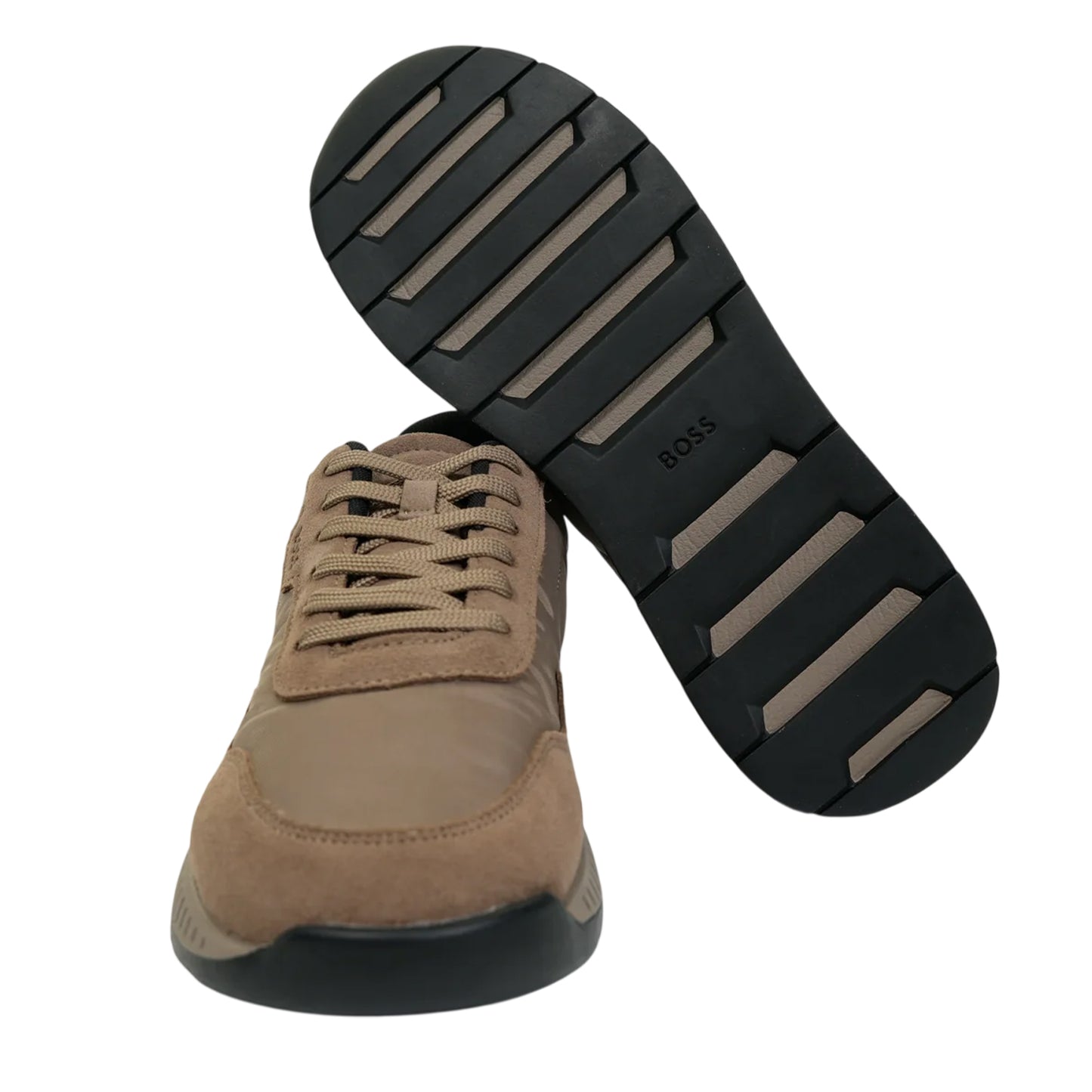 Dark Beige - Lifestyle - Boss Mens Titanium Runn Sdnypa Dual Fabric Trainers