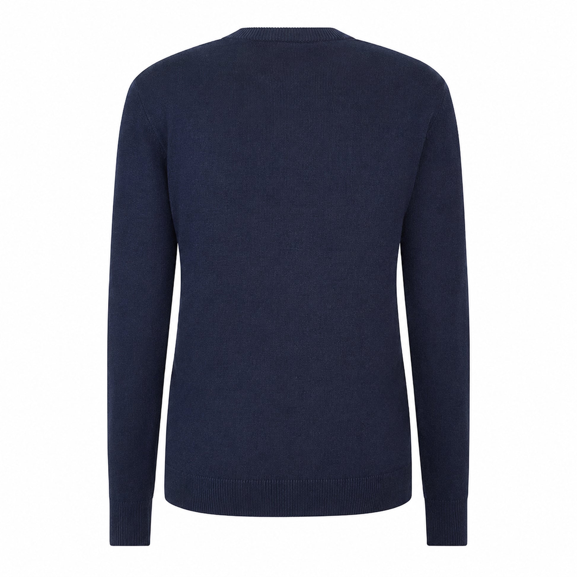Navy - Back - Maison Kitsuné Unisex Adult Embroidered Patch Wool Cardigan