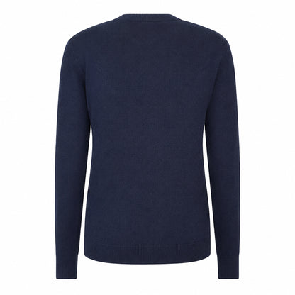 Navy - Back - Maison Kitsuné Unisex Adult Embroidered Patch Wool Cardigan