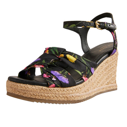 Black - Front - Ted Baker Womens-Ladies Cardone Floral Platform Espadrilles