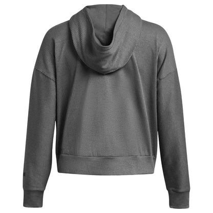 Grey - Back - Under Armour Womens-Ladies Journey Ribbed Oversized Hoodie