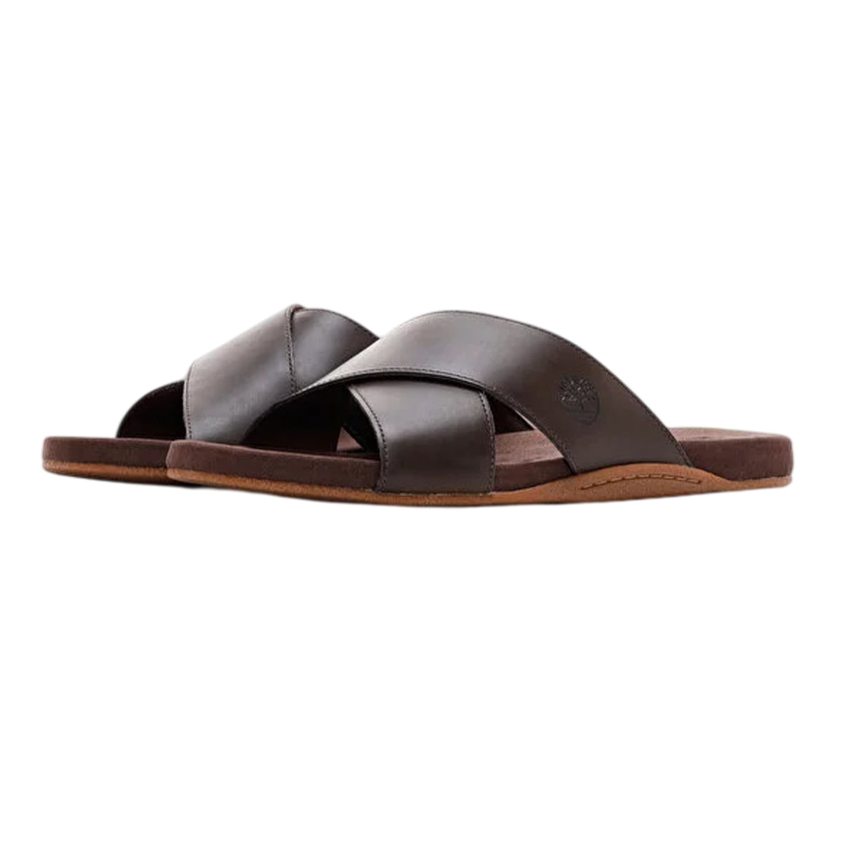 Gaucho - Close up - Timberland Mens Cross Strap Leather Flat Sliders