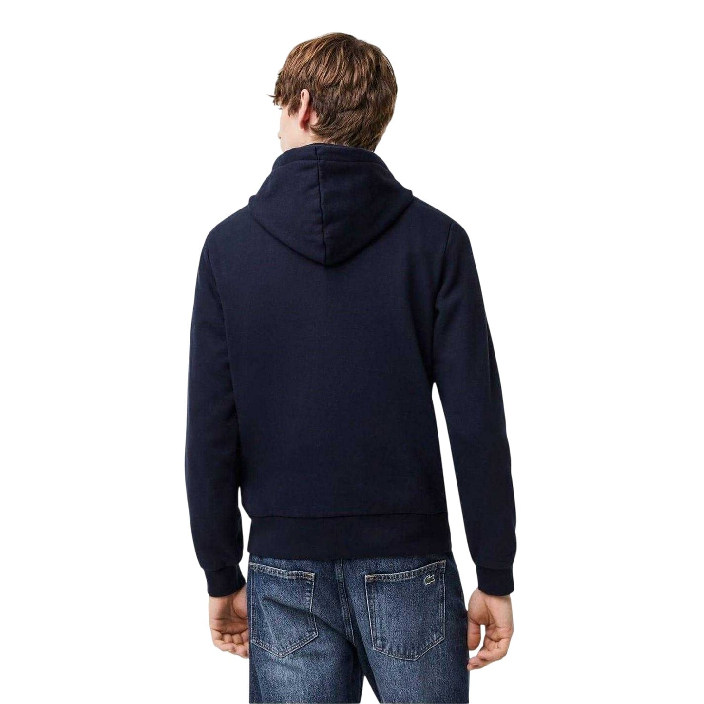 Navy - Back - Lacoste Mens Basic Pullover Hoodie