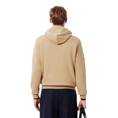 Beige - Back - Lacoste Mens Basic Pullover Hoodie
