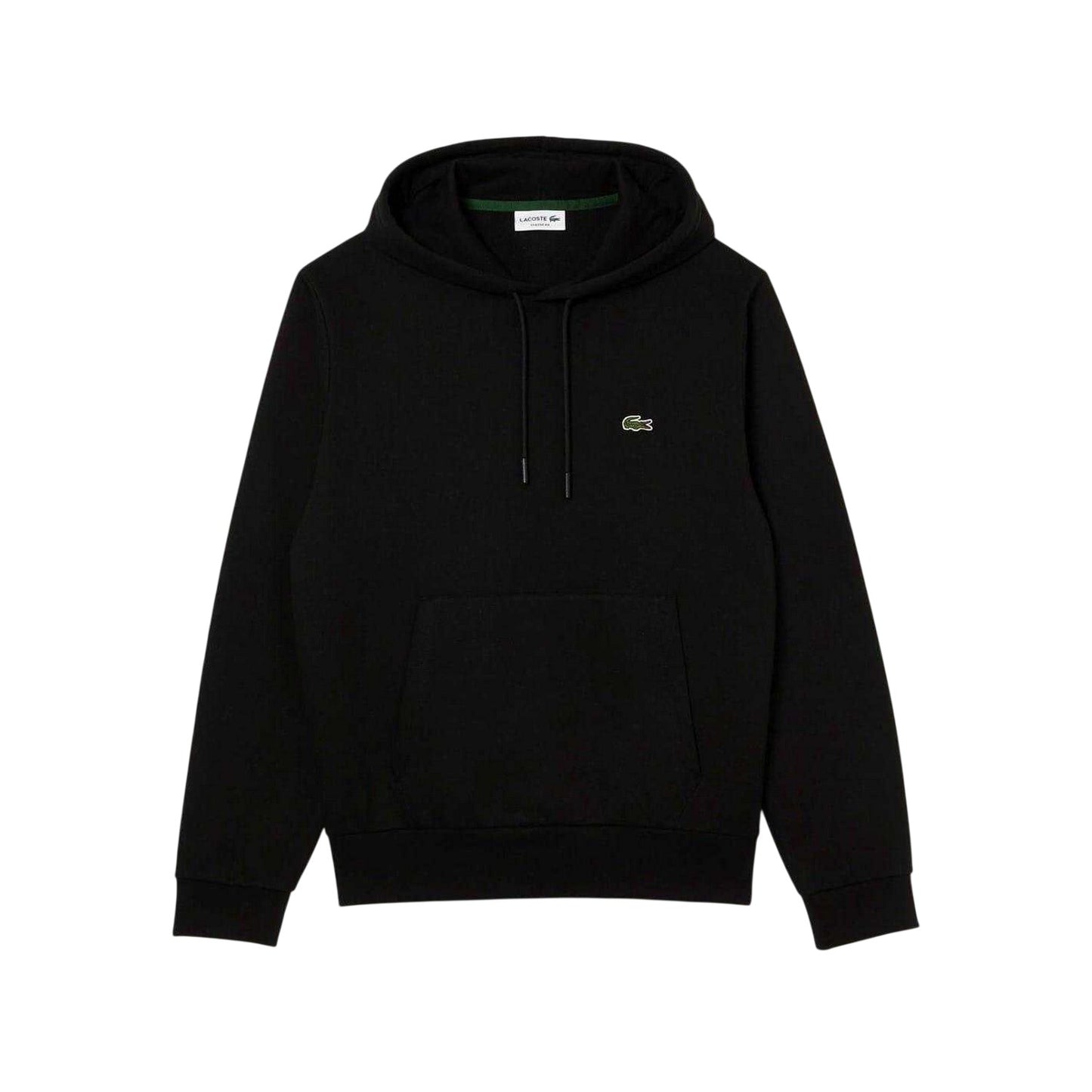 Black - Front - Lacoste Mens Basic Pullover Hoodie