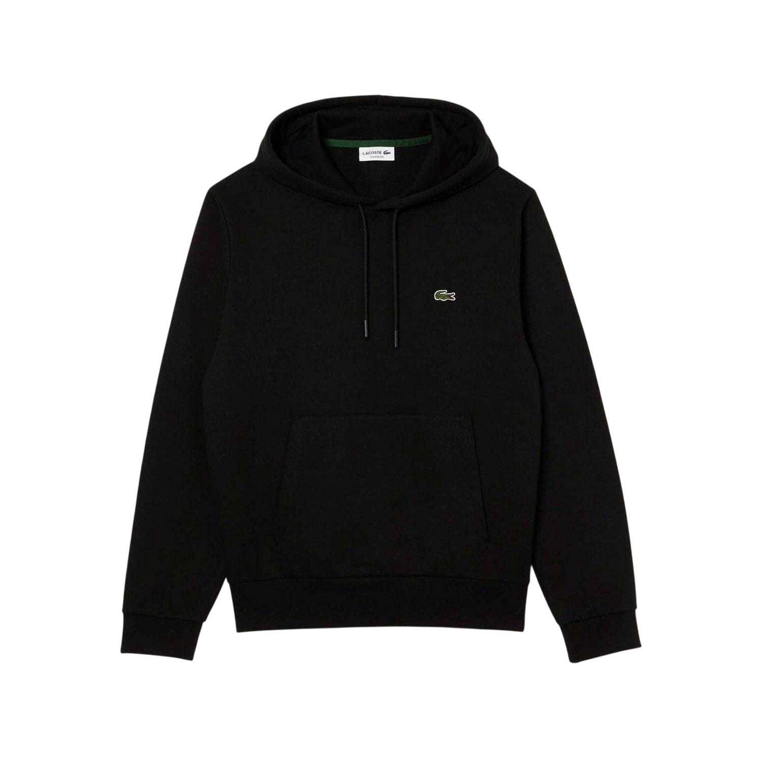 Black - Front - Lacoste Mens Basic Pullover Hoodie