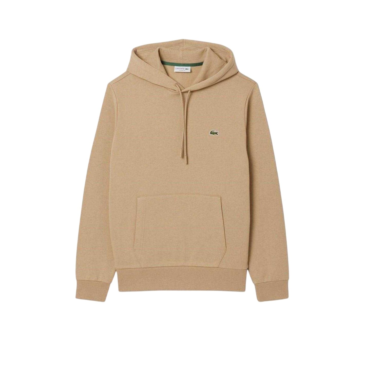 Beige - Front - Lacoste Mens Basic Pullover Hoodie