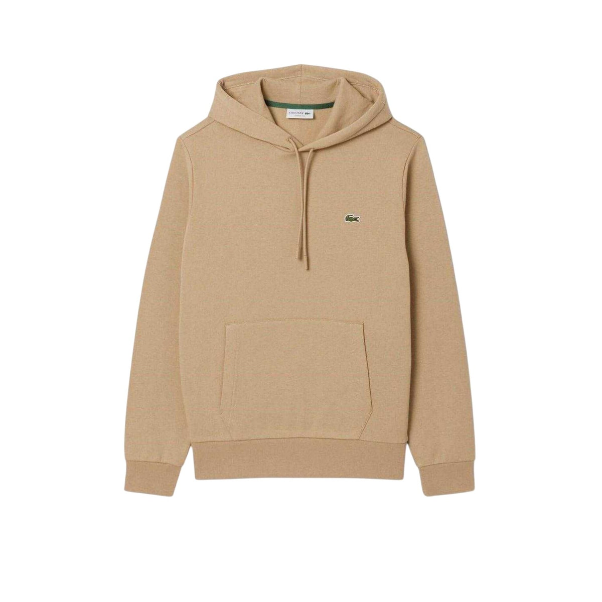 Beige - Front - Lacoste Mens Basic Pullover Hoodie
