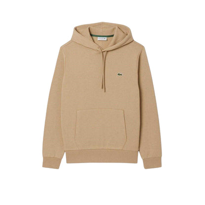 Beige - Front - Lacoste Mens Basic Pullover Hoodie