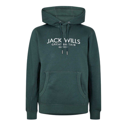 Pine - Front - Jack Wills Mens Batsford Logo Hoodie