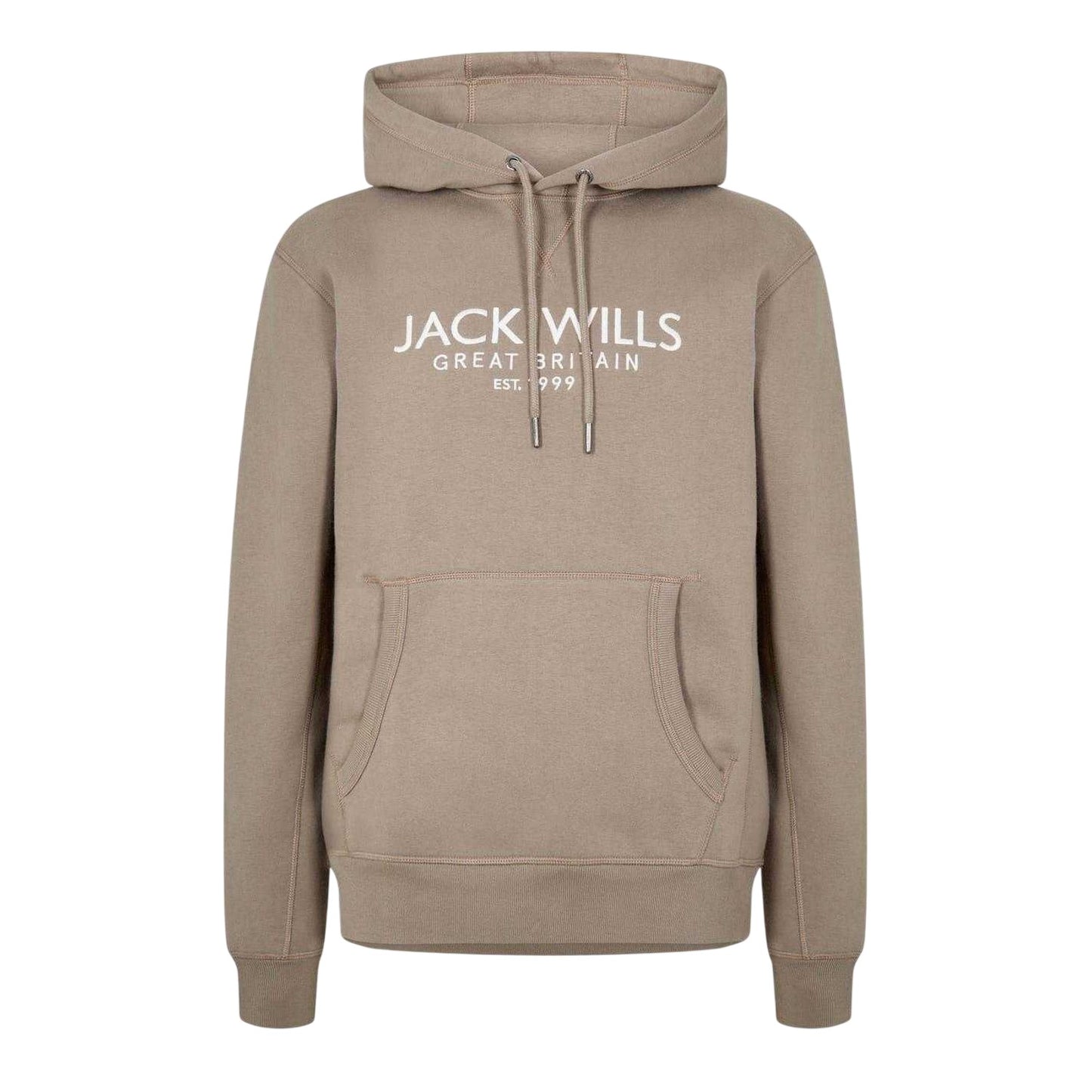 Fawn - Front - Jack Wills Mens Batsford Logo Hoodie