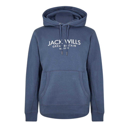 Indigo - Front - Jack Wills Mens Batsford Logo Hoodie