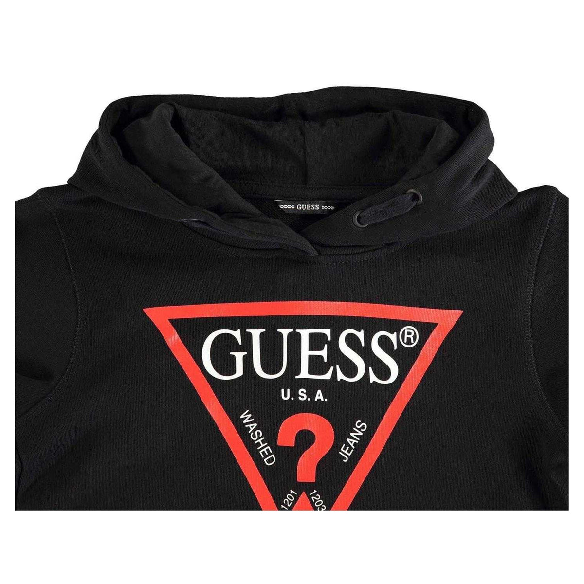 Black - Side - Guess Childrens-Kids Oth Logo Drawstring Hoodie