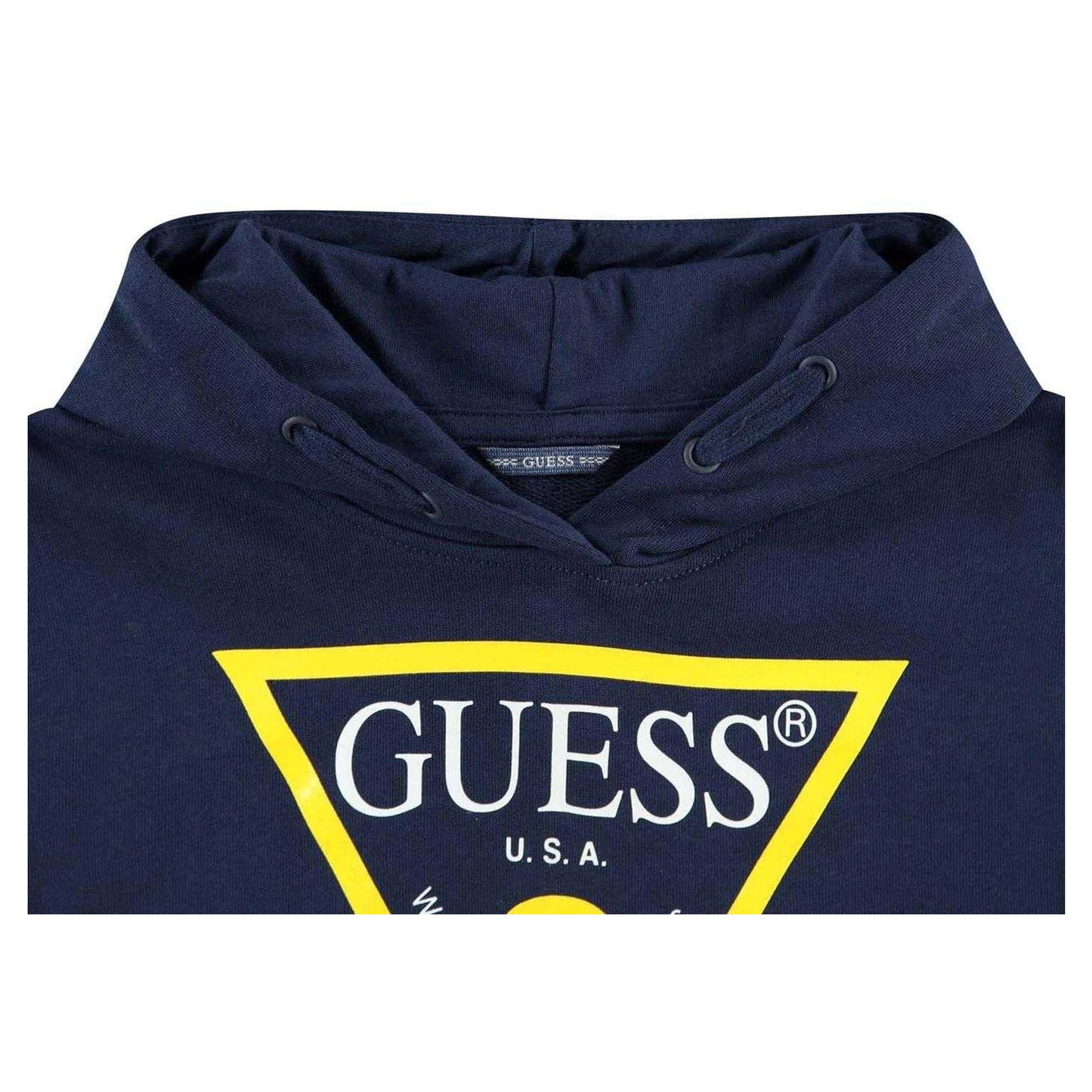 Blue - Side - Guess Childrens-Kids Oth Logo Drawstring Hoodie