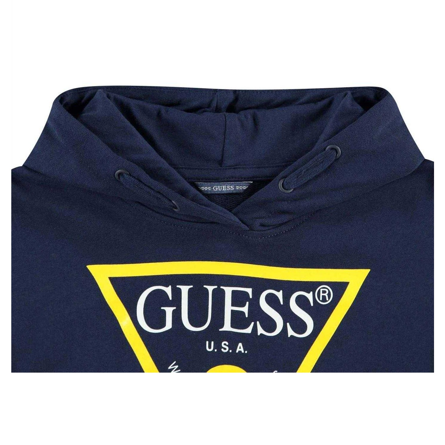Blue - Side - Guess Childrens-Kids Oth Logo Drawstring Hoodie