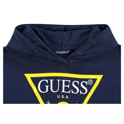 Blue - Side - Guess Childrens-Kids Oth Logo Drawstring Hoodie