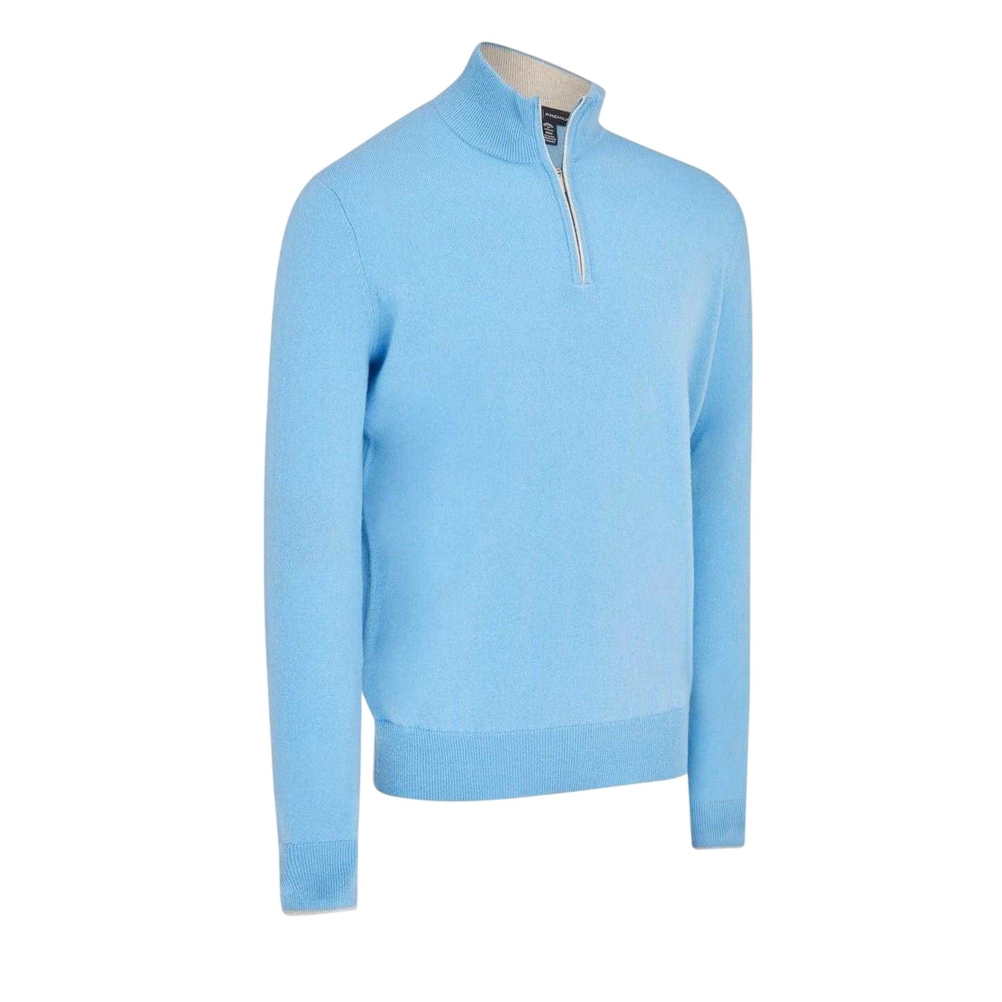 Marina Blue-Wheat - Front - Callaway Mens Knitted Funnel Neck Sweater Top