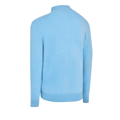 Marina Blue-Wheat - Back - Callaway Mens Knitted Funnel Neck Sweater Top