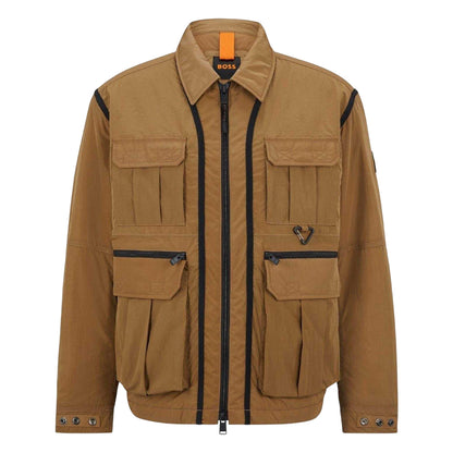 Beige - Front - Boss Mens Cargo Jacket