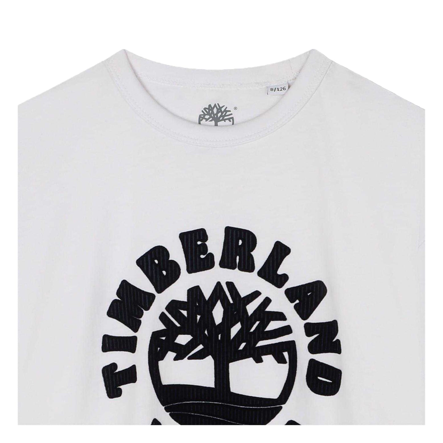 White - Side - Timberland Childrens-Kids Crew Neck T-Shirt