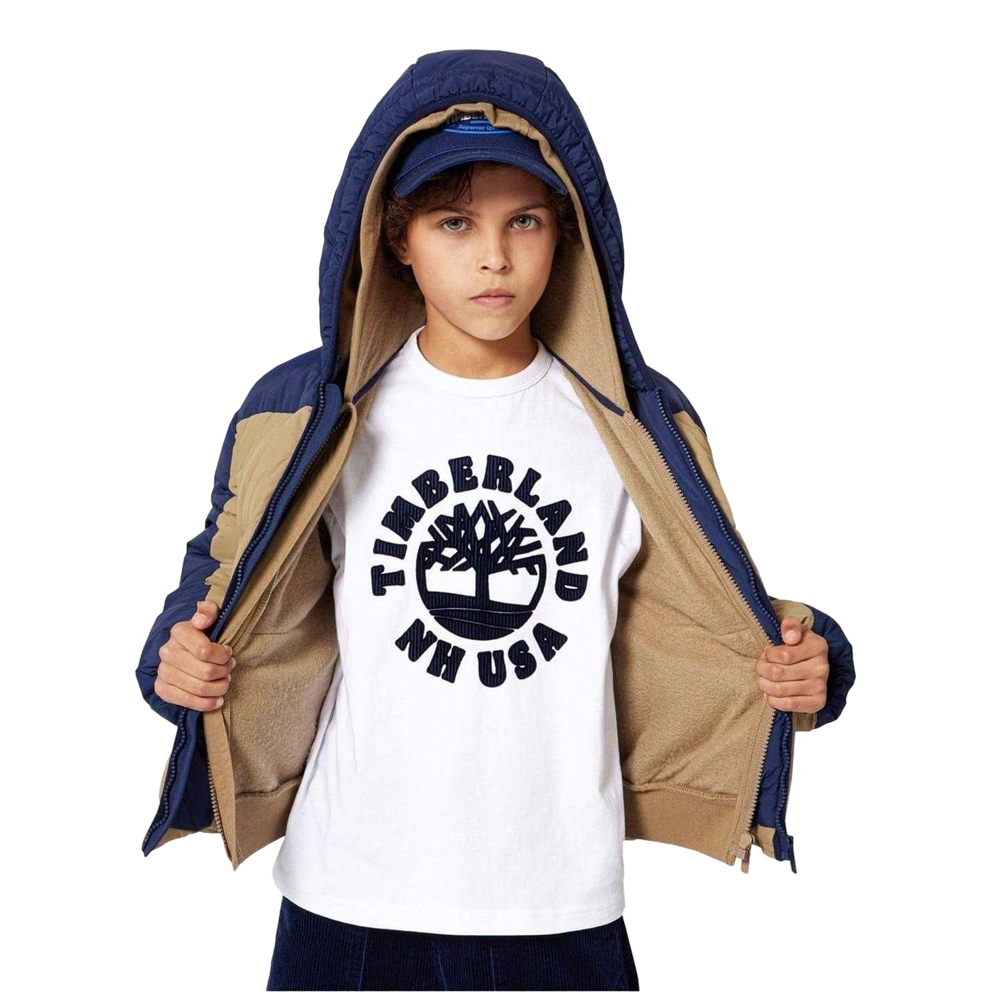 White - Lifestyle - Timberland Childrens-Kids Crew Neck T-Shirt