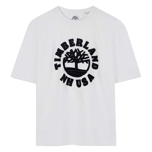 White - Front - Timberland Childrens-Kids Crew Neck T-Shirt
