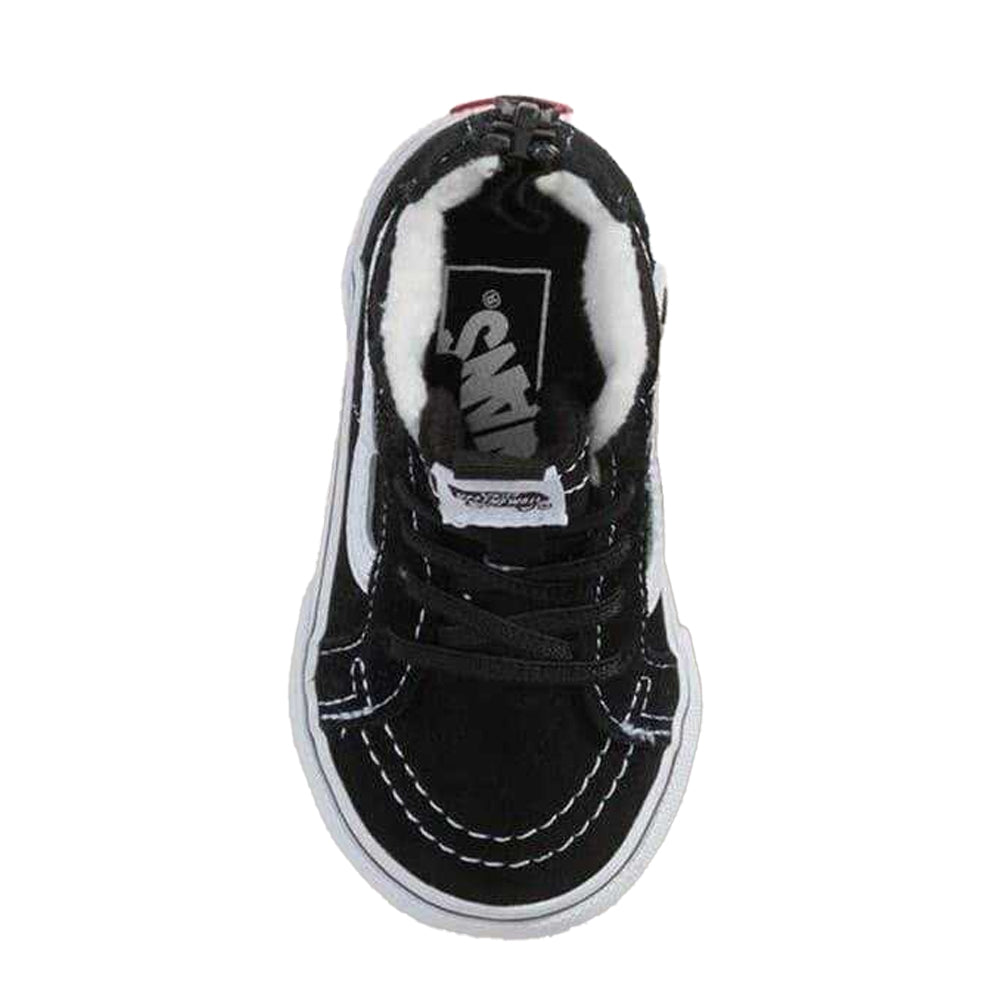 Black - Side - Vans Toddler SK8-Hi Canvas High Top Trainers