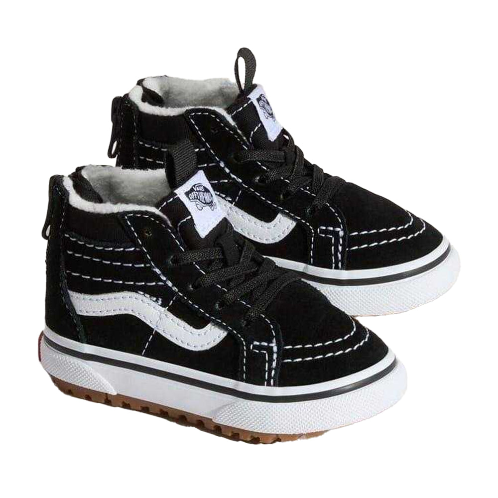 Black - Pack Shot - Vans Toddler SK8-Hi Canvas High Top Trainers