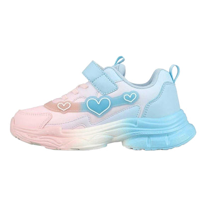 Pink-Blue - Back - Slazenger Girls Glitter Heart Trainers