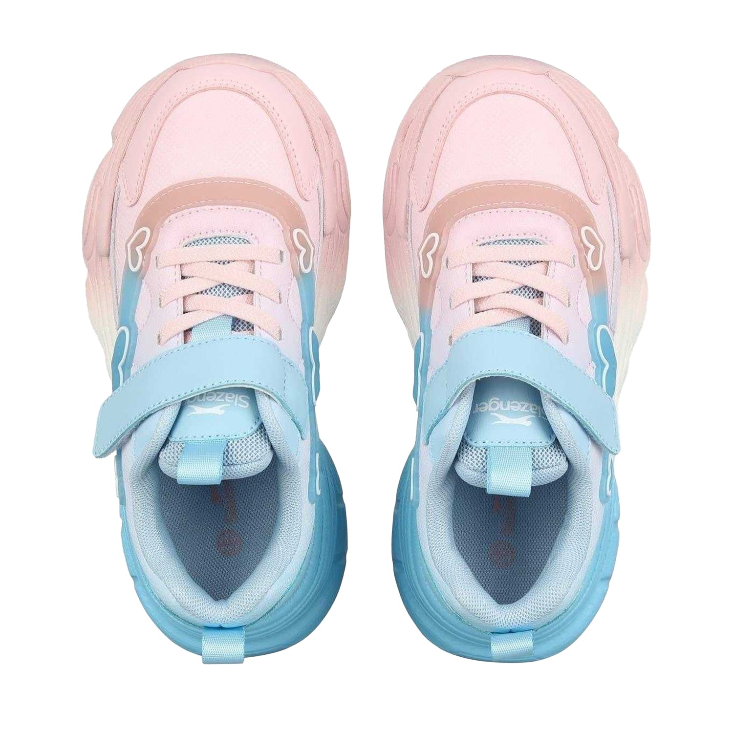 Pink-Blue - Side - Slazenger Girls Glitter Heart Trainers