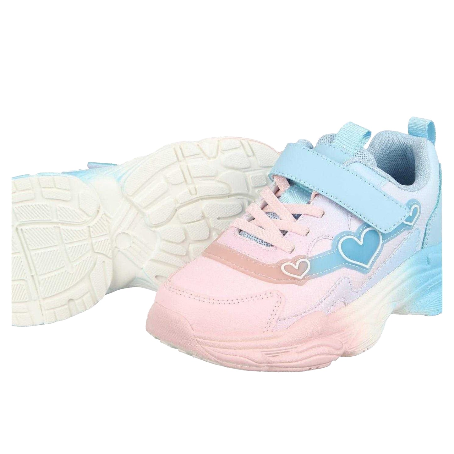 Pink-Blue - Lifestyle - Slazenger Girls Glitter Heart Trainers