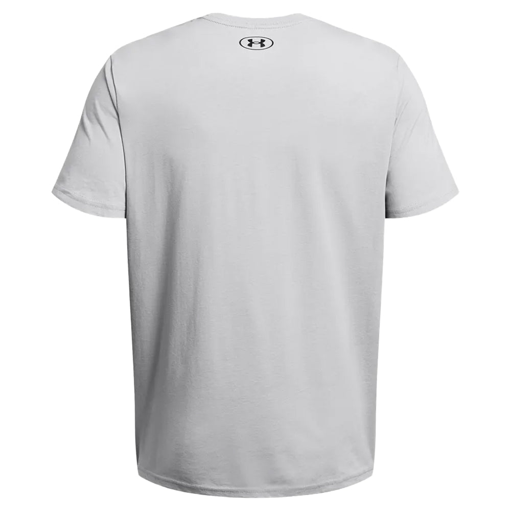 Grey - Back - Under Armour Mens Wordmark Colour Block T-Shirt