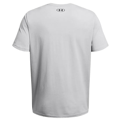 Grey - Back - Under Armour Mens Wordmark Colour Block T-Shirt
