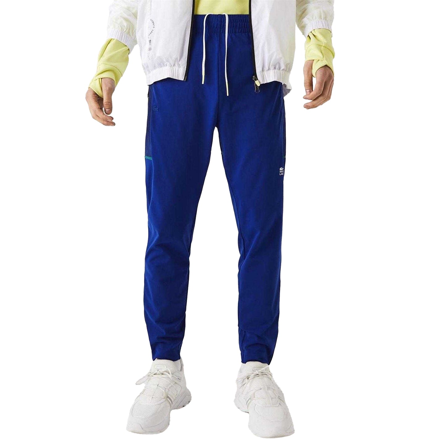 Blue - Pack Shot - Lacoste Mens Zip Pocket Tapered Tracksuit Bottoms