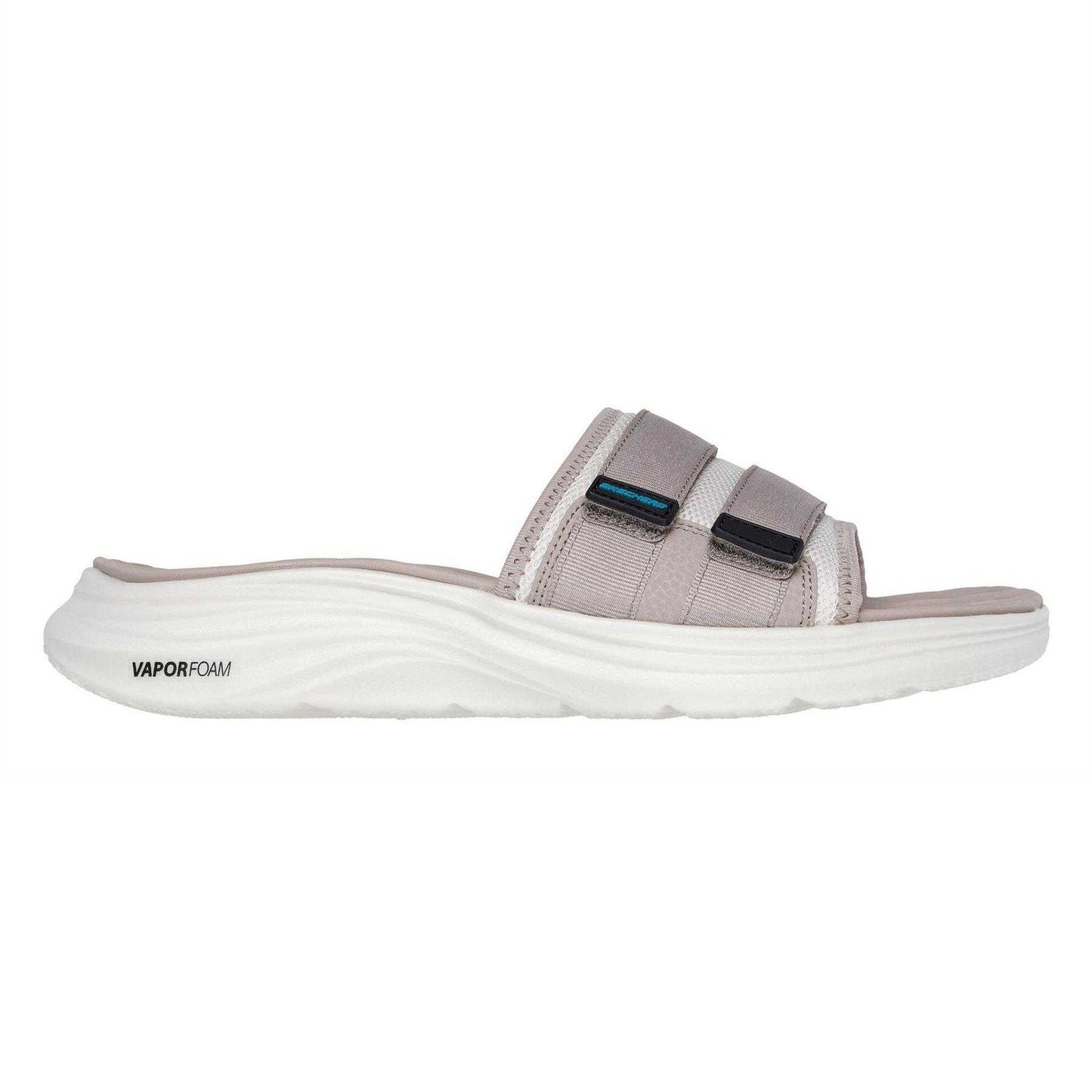Taupe - Side - Skechers Mens Vapor Foam Flat Sports Sandals
