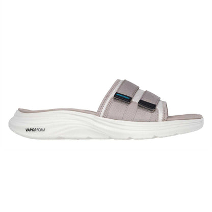 Taupe - Side - Skechers Mens Vapor Foam Flat Sports Sandals