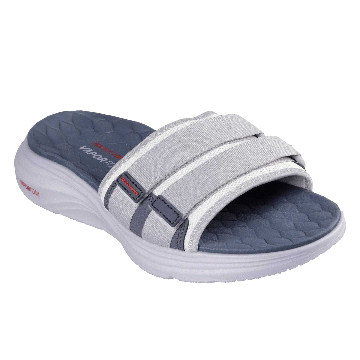Grey-Charcoal - Front - Skechers Mens Vapor Foam Flat Sports Sandals