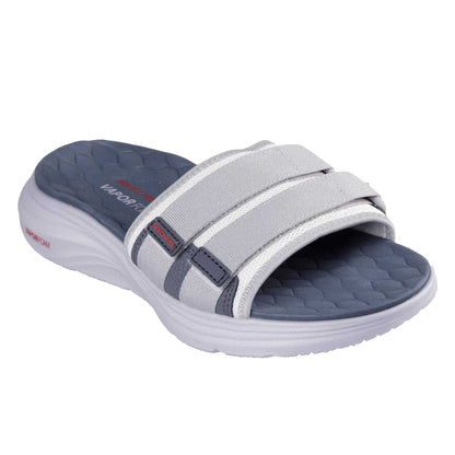Grey-Charcoal - Front - Skechers Mens Vapor Foam Flat Sports Sandals