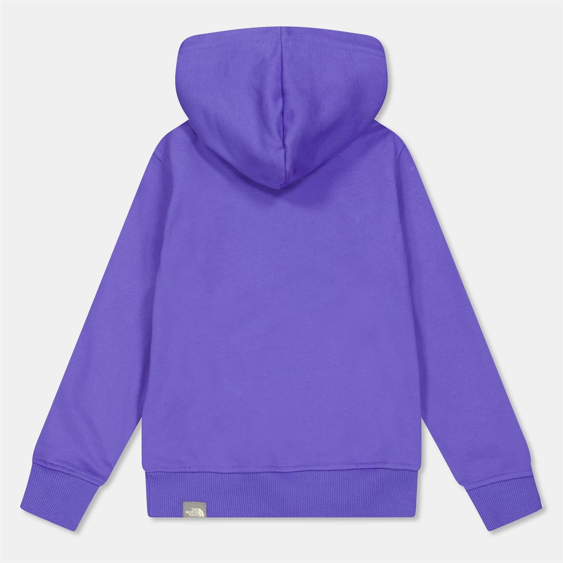 Purple - Back - The North Face Boys Drew Peak Cotton Fleece Lined Relaxed Fit Hoodie