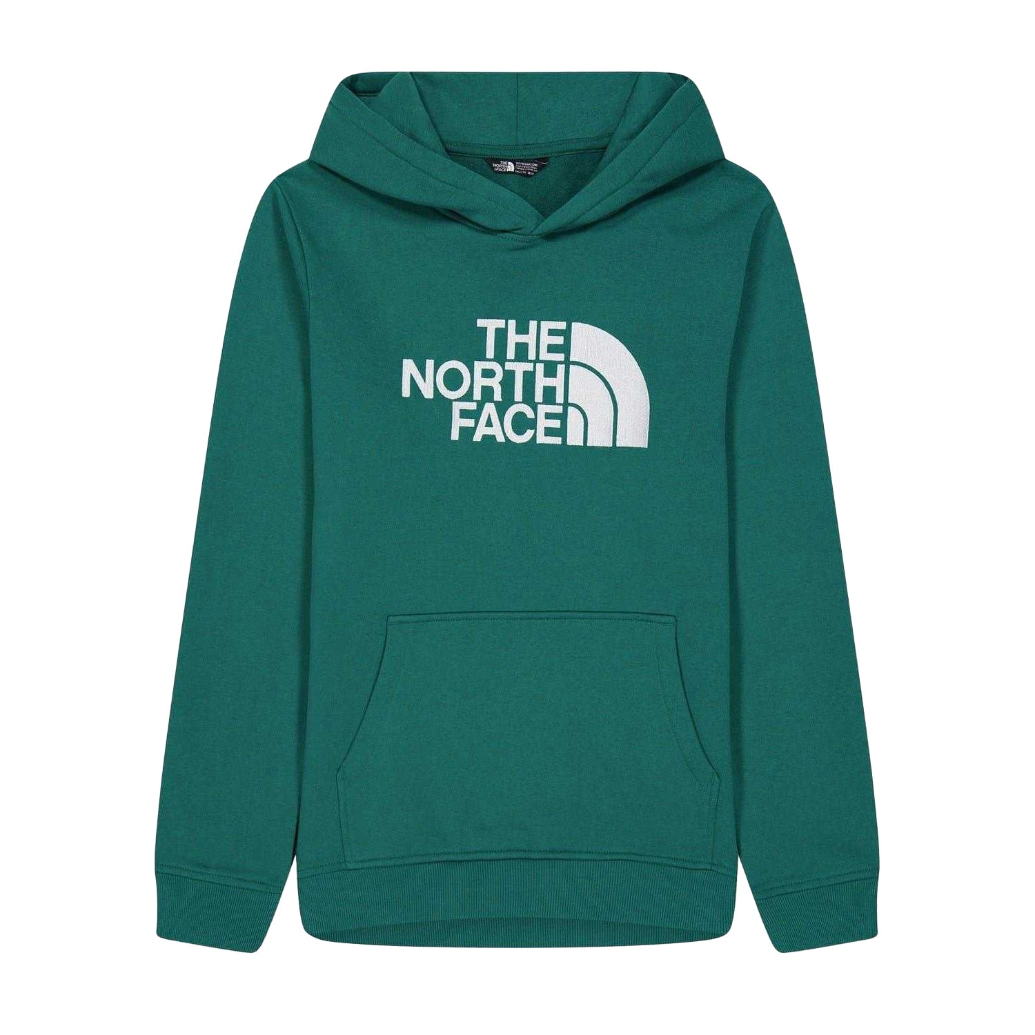 Green - Front - The North Face Boys Drew Peak Cotton Fleece Lined Relaxed Fit Hoodie