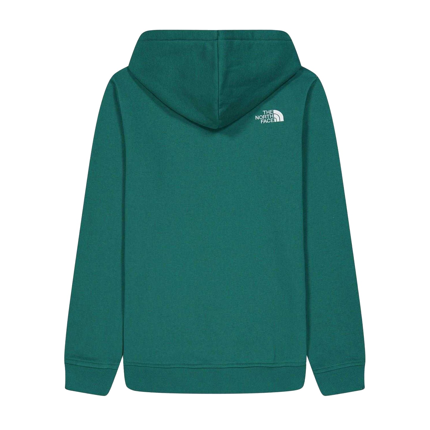 Green - Back - The North Face Boys Drew Peak Cotton Fleece Lined Relaxed Fit Hoodie
