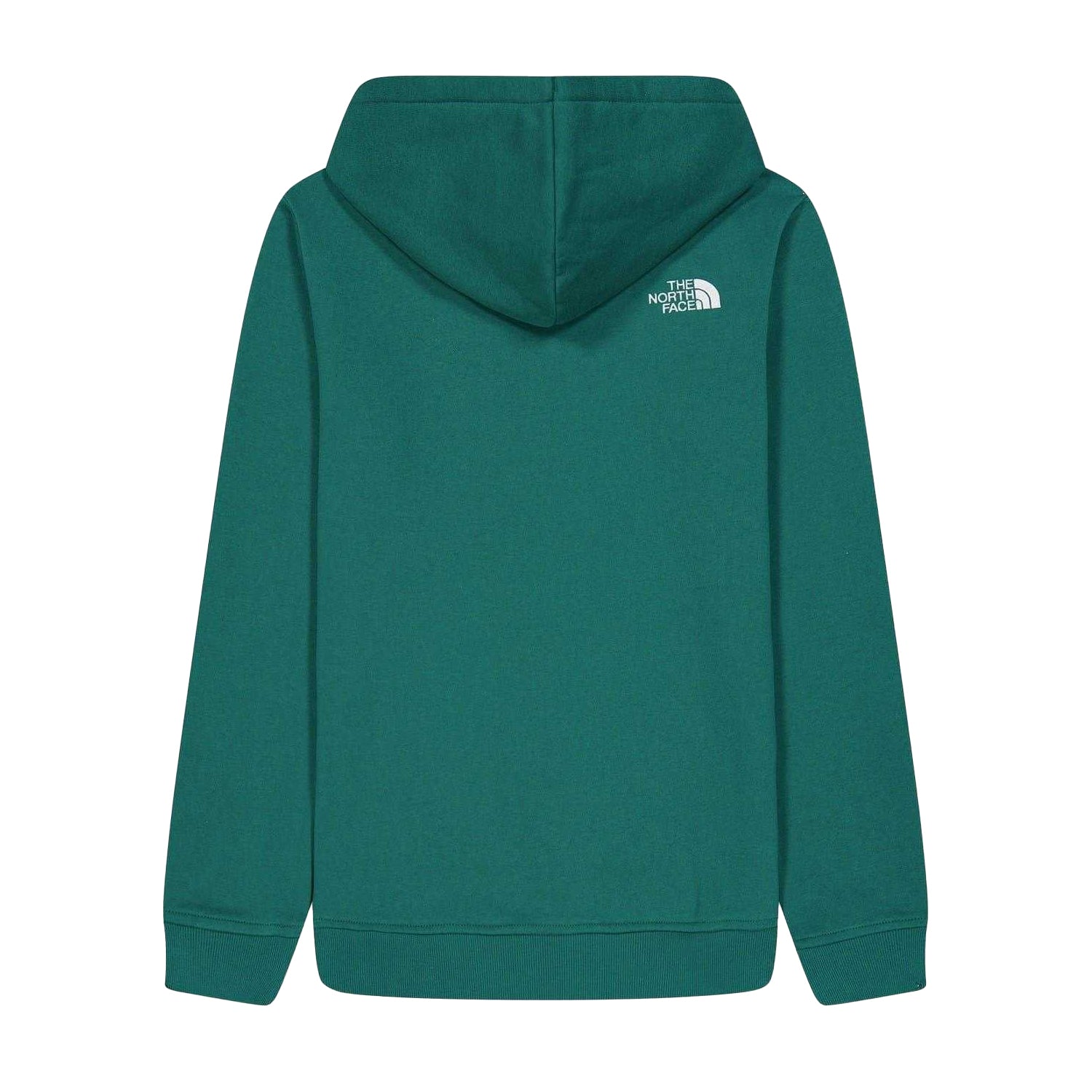Green - Back - The North Face Boys Drew Peak Cotton Fleece Lined Relaxed Fit Hoodie