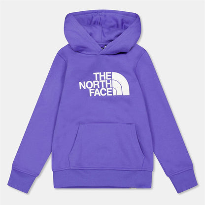 Purple - Front - The North Face Boys Drew Peak Cotton Fleece Lined Relaxed Fit Hoodie