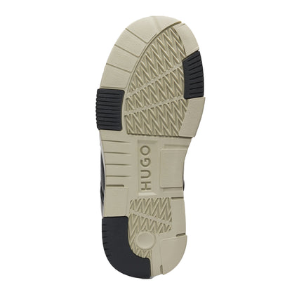 Charcoal - Side - Hugo Mens Yarrow Tenn Platform Trainers