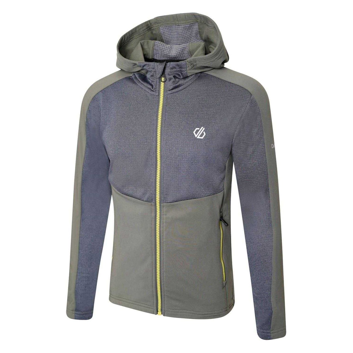 Agave Green-Orion Grey-Orion Grey - Side - Dare 2B Childrens-Kids Full Zip Regular Hooded Jacket