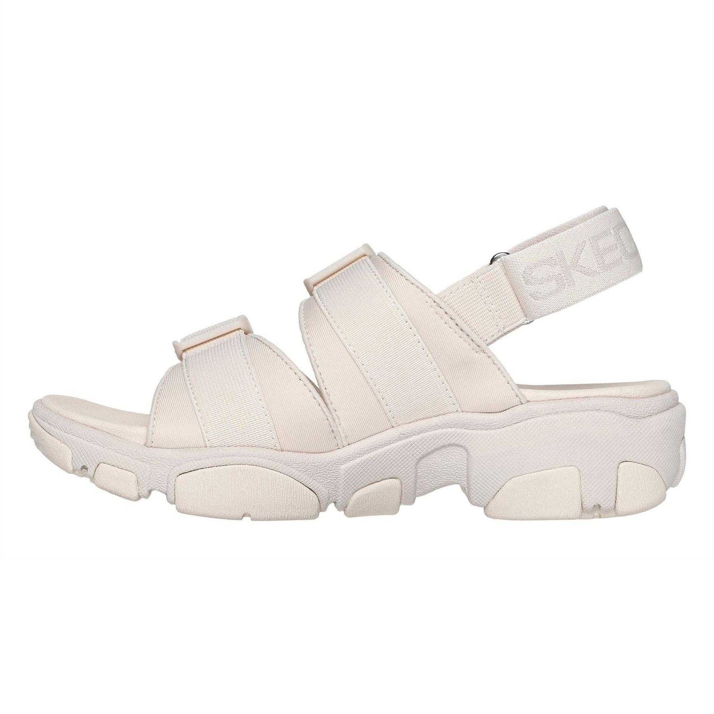 Natural - Back - Skechers Womens-Ladies Flat Heel Sandals