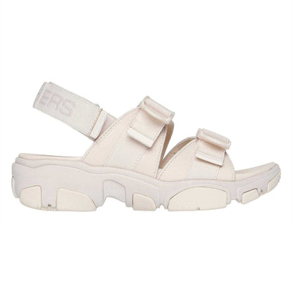 Natural - Side - Skechers Womens-Ladies Flat Heel Sandals