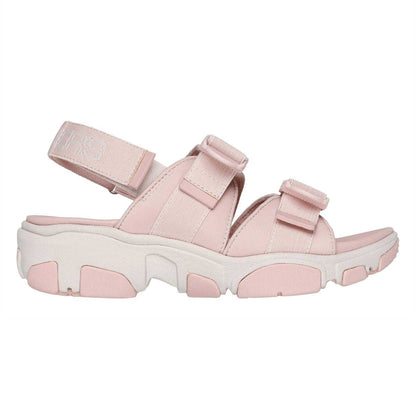 Blush - Side - Skechers Womens-Ladies Flat Heel Sandals