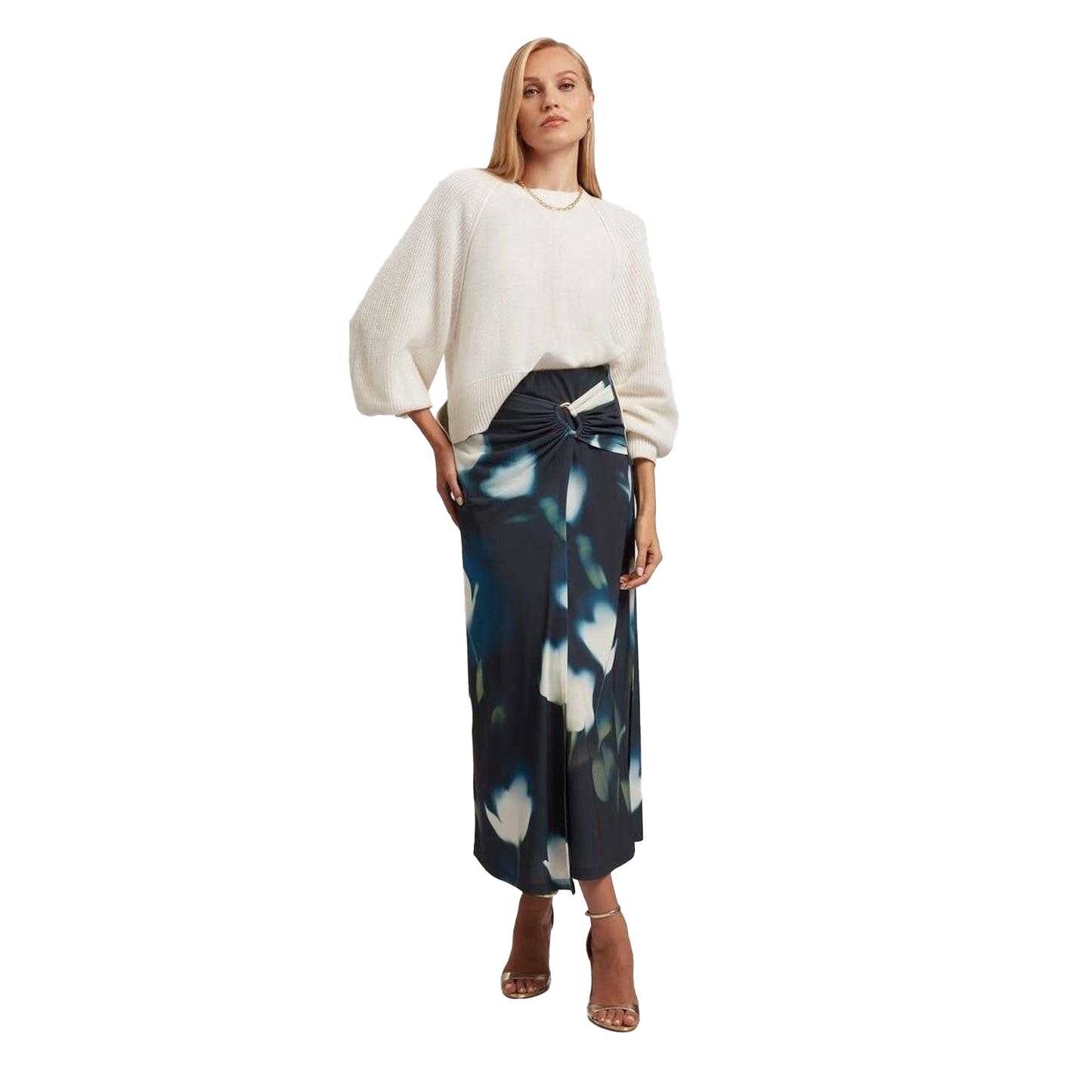 Ivory - Side - Ted Baker Womens-Ladies Balloon Sleeve Top